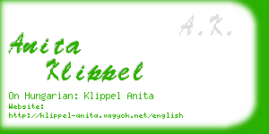 anita klippel business card